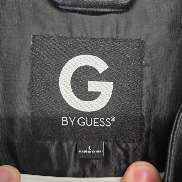 Guess Embroidered Faux Leather Jacket Womens Large Snake Skull Grunge Punk Rock - Picture 4 of 14